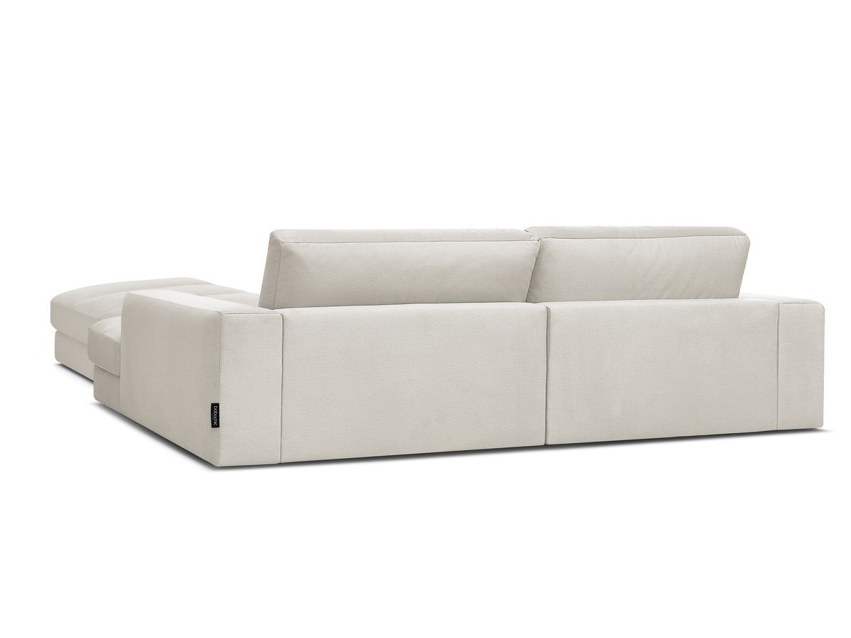 Canapé d'angle fixe SIERRA velours avec pouf