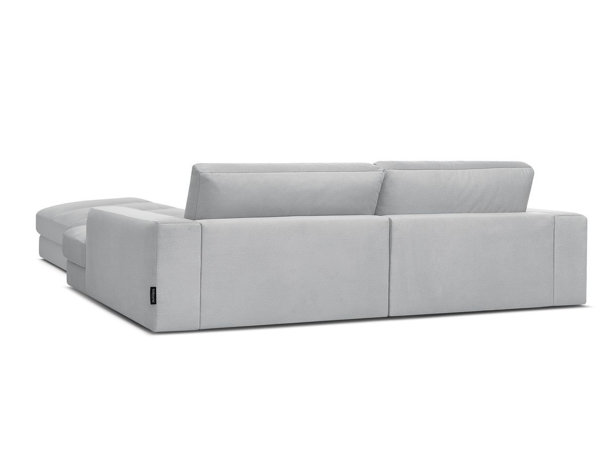 Canapé d'angle fixe SIERRA velours avec pouf