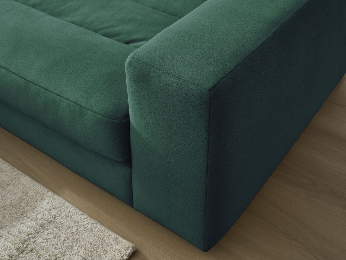 Canapé d'angle fixe SIERRA velours avec pouf