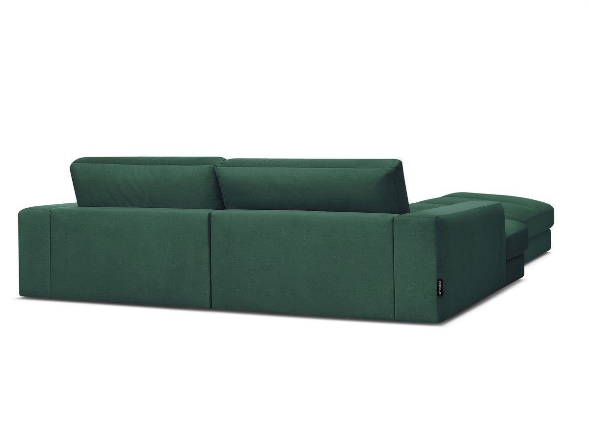 Canapé d'angle fixe SIERRA velours avec pouf