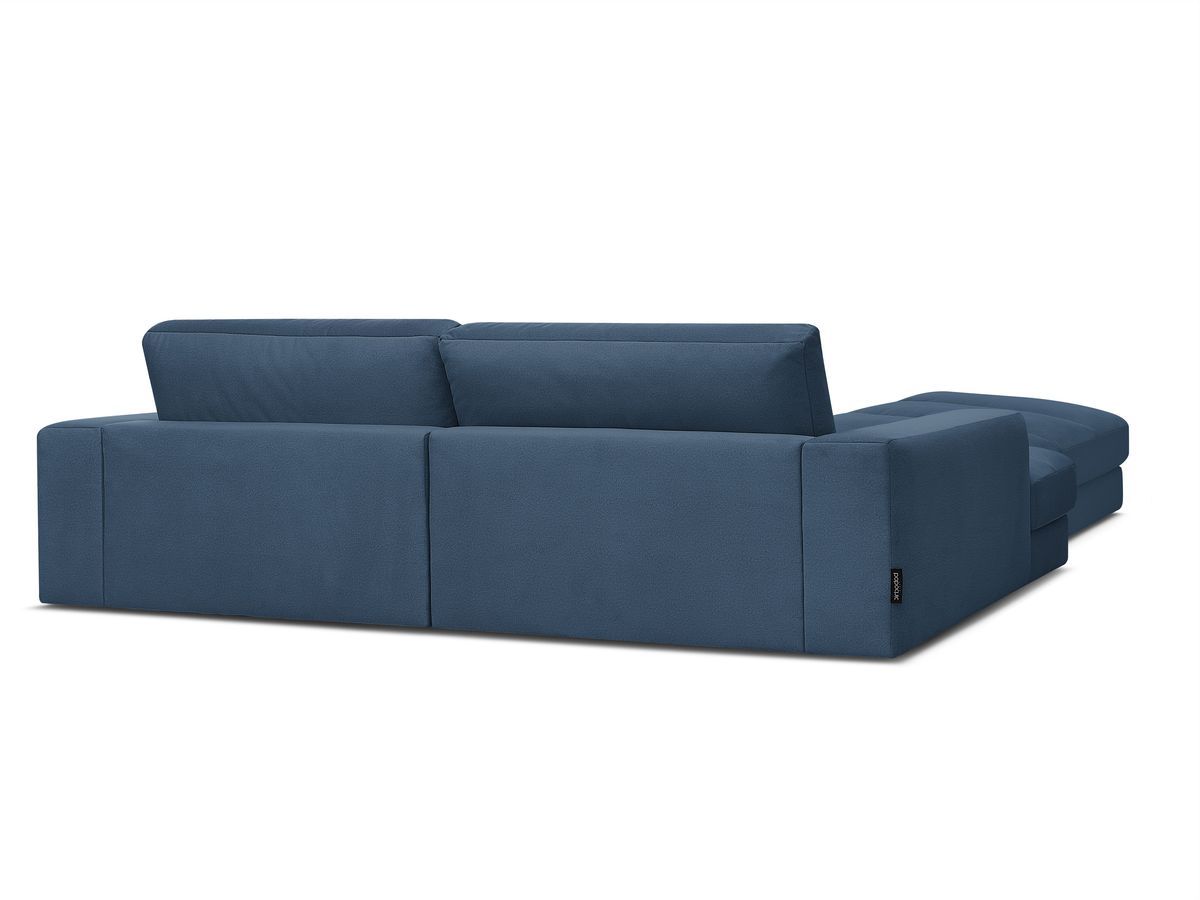 Canapé d'angle fixe SIERRA velours avec pouf