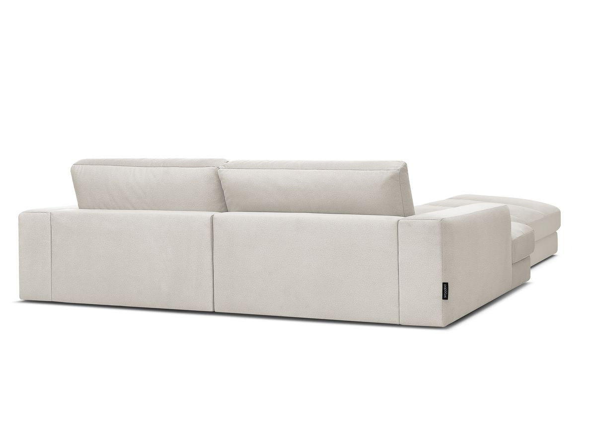Canapé d'angle fixe SIERRA velours avec pouf