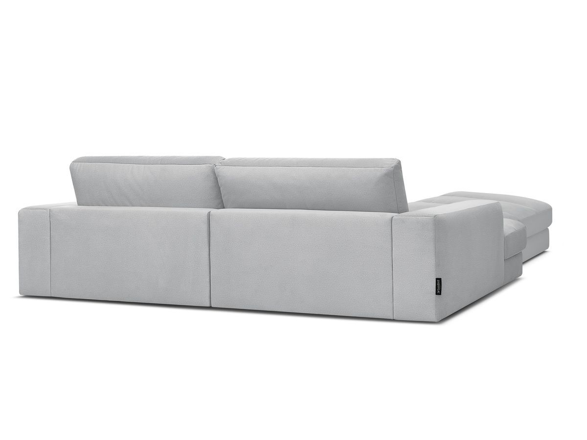 Canapé d'angle fixe SIERRA velours avec pouf