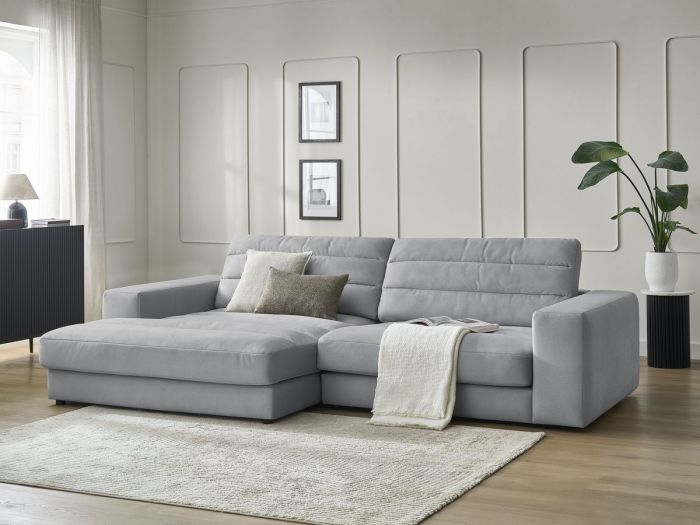 Canapé d'angle fixe SIERRA tissu velours