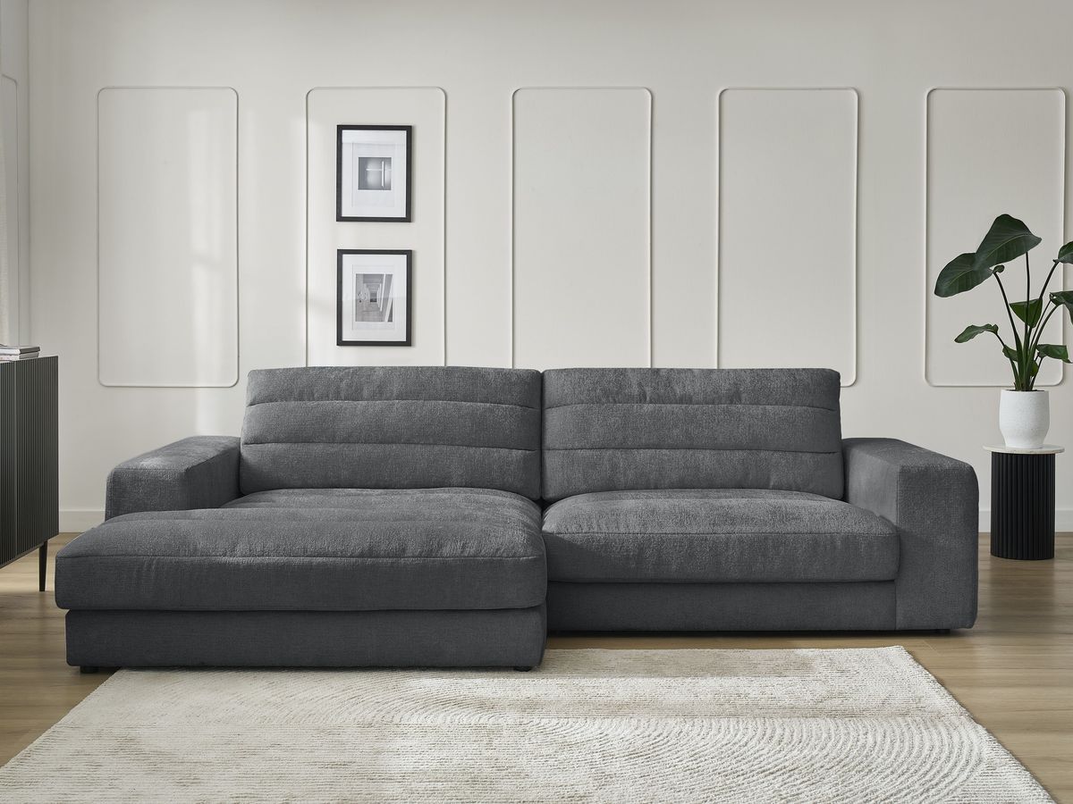 Canapé d'angle SIERRA texturé gris foncé — vue 5