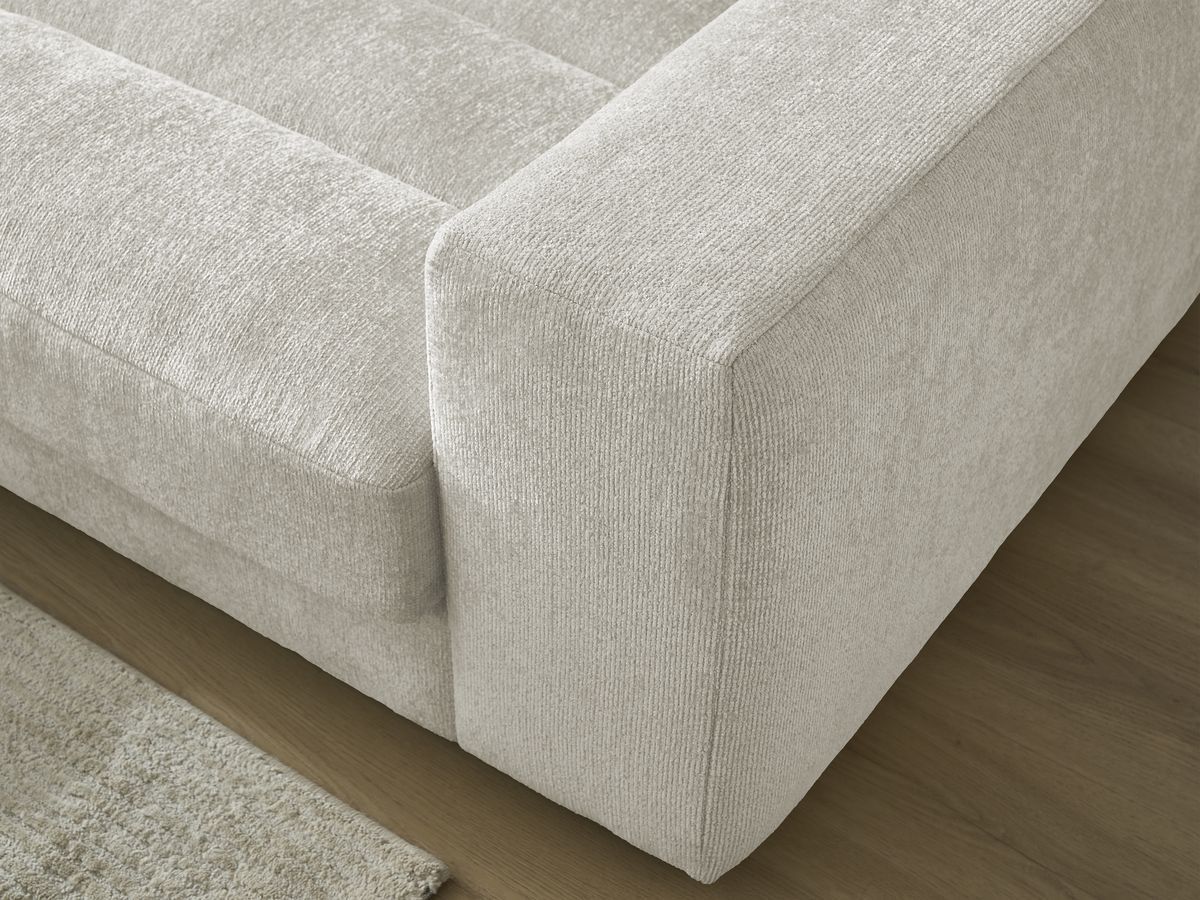 Canapé d'angle fixe SIERRA tissu texturé