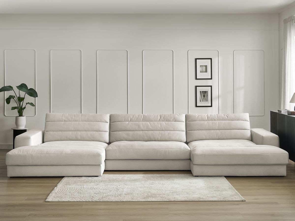 Canapé panoramique SIERRA velours beige — vue 5