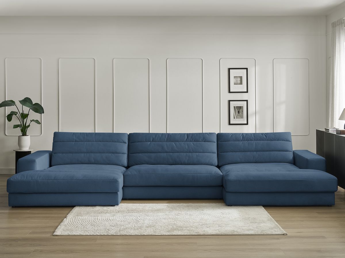 Canapé panoramique SIERRA velours bleu foncé — vue 5