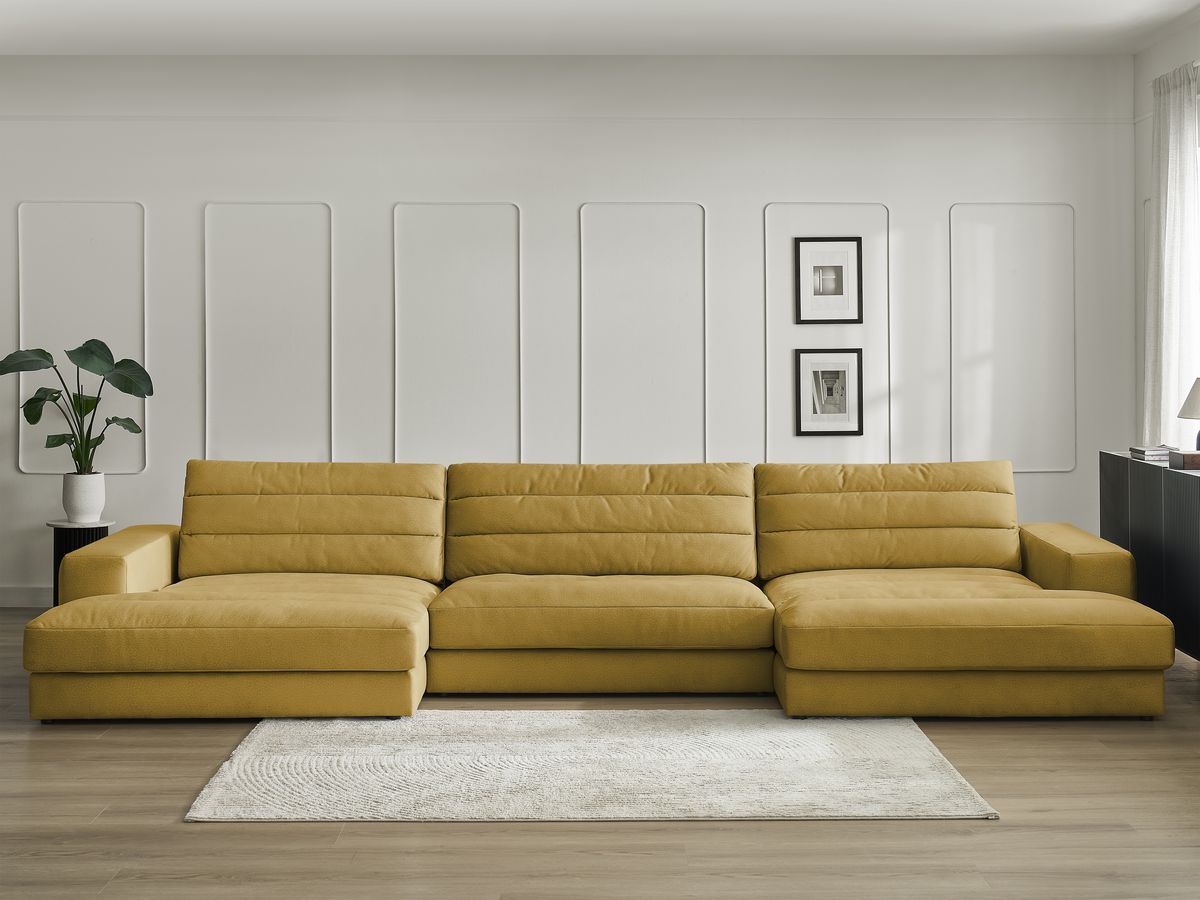 Canapé panoramique SIERRA velours jaune — vue 5