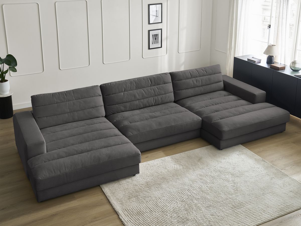 Canapé panoramique SIERRA velours noir — vue 5