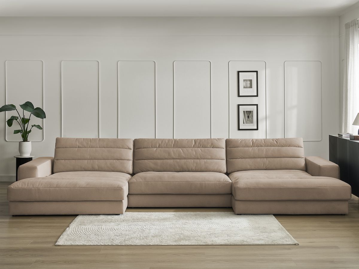 Canapé panoramique SIERRA velours taupe — vue 5