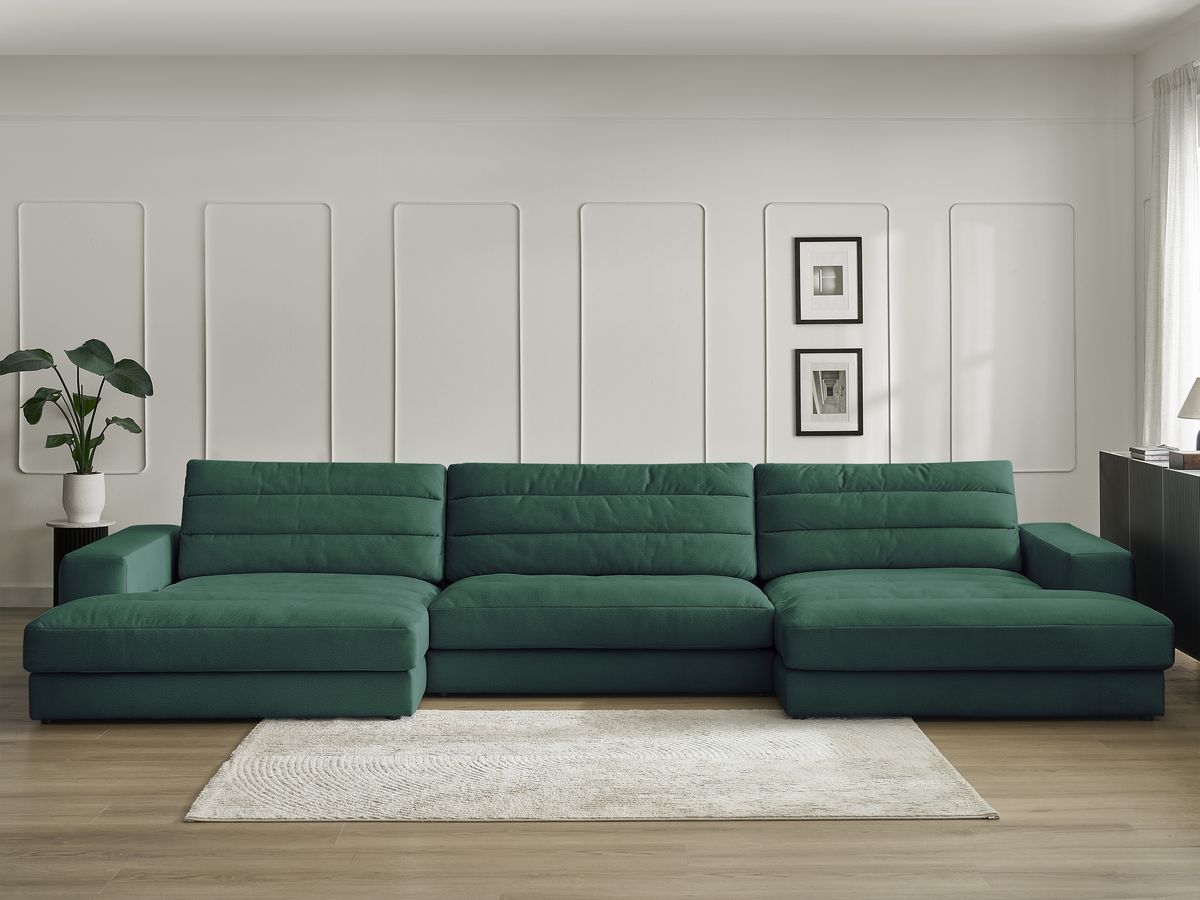 Canapé panoramique SIERRA velours vert foncé — vue 5