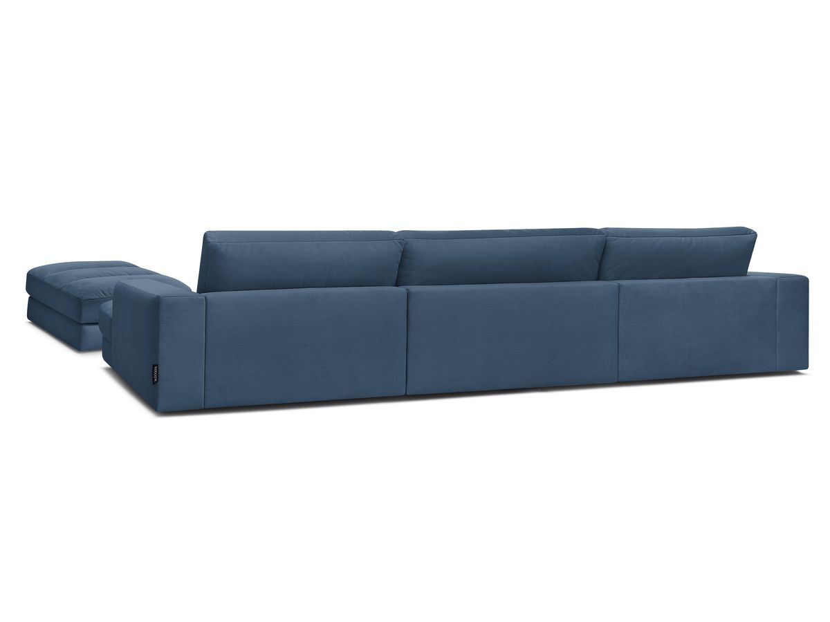 Canapé d'angle fixe EVEREST tissu chiné - Orange - Angle droit - 10 coussins