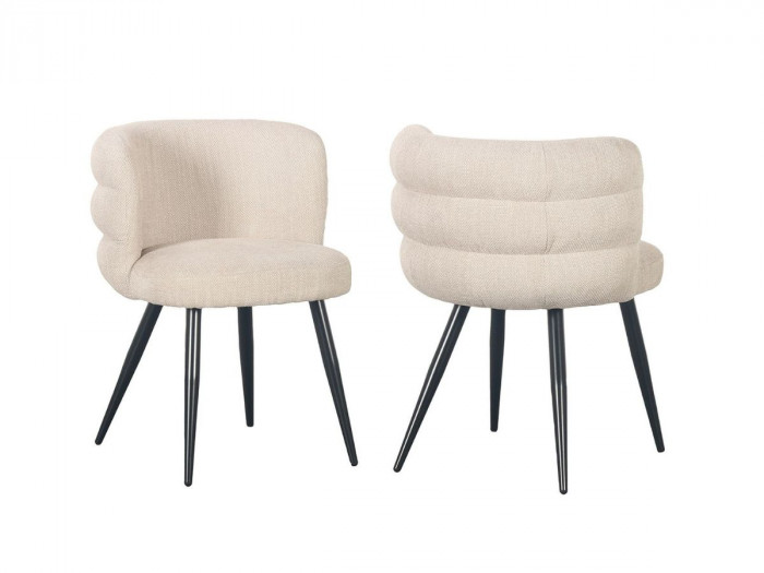 Lot de 2 chaises SOLEA tissu texturé