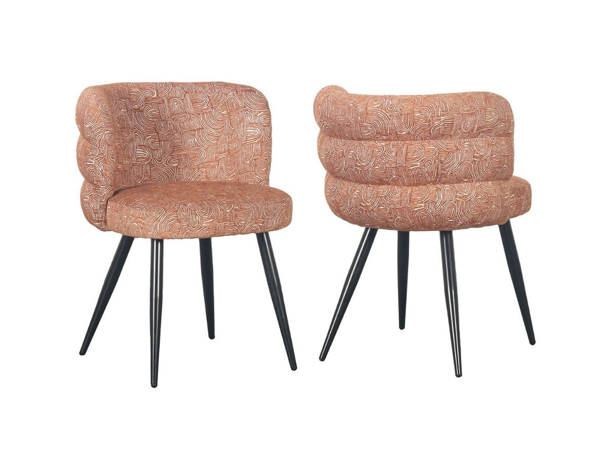 set van 2 solea stoelen met patroonstof gekleurd roze