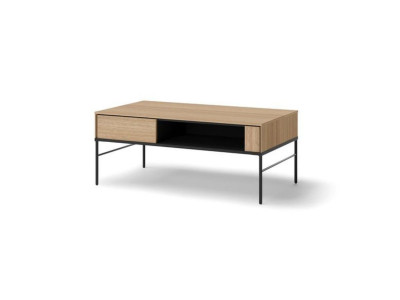 Table basse 110 cm VERONA effet chêne avec niche