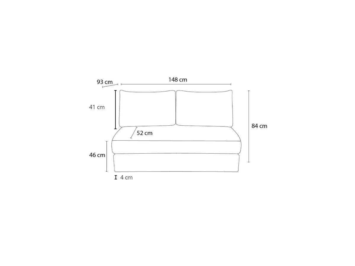 2-zits fauteuil voor PARIS modulaire bank in corduroy