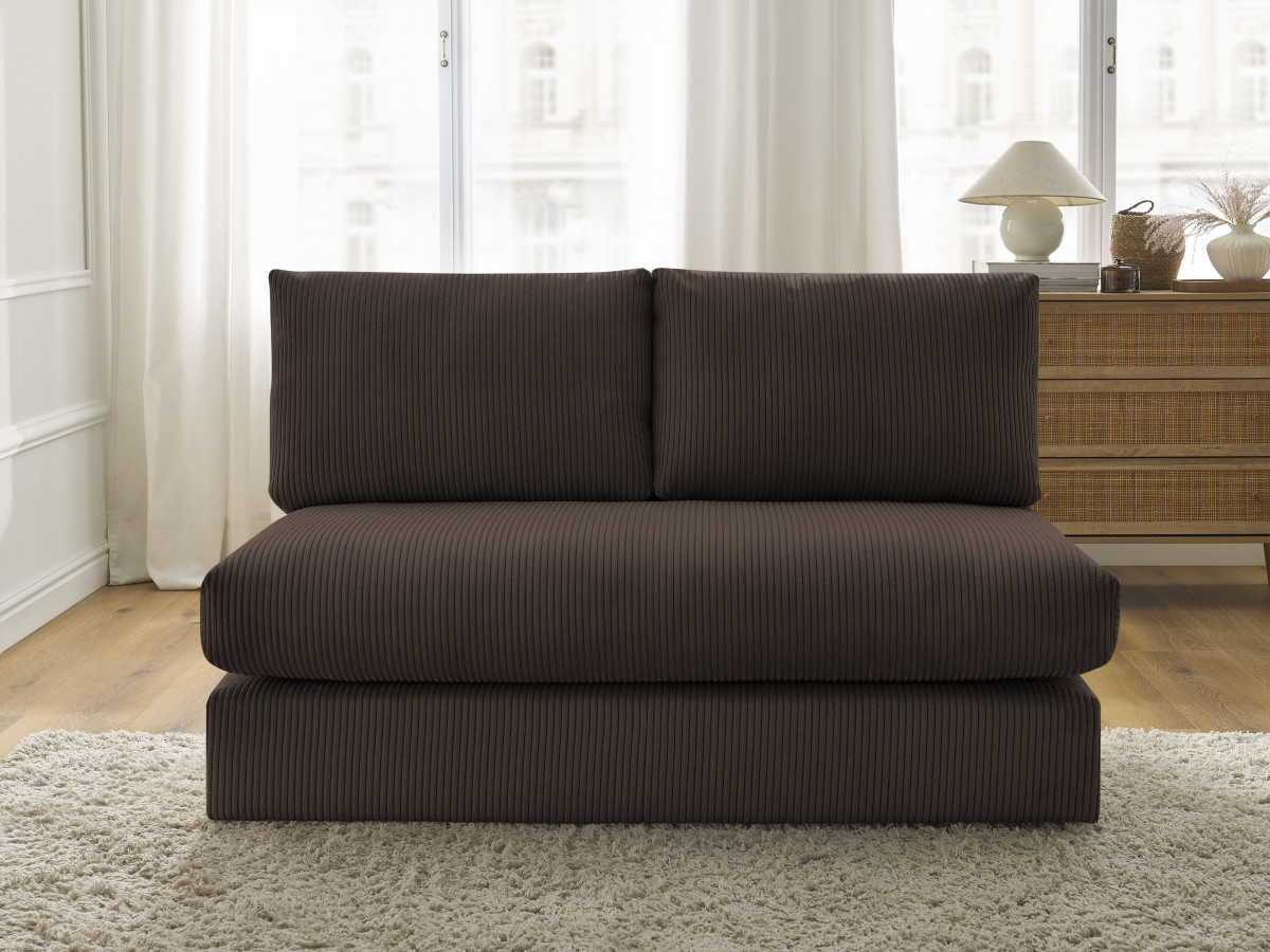 Chauffeuse 2 places pour canapé modulable PARIS velours côtelé marron BOBOCHIC 2 places - Vue supplémentaire 3