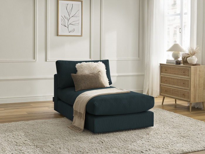 Méridienne dla ultra miękkiej sofy modułowej PARIS w tkaninie bouclette