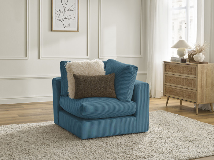 Kąt do ultra miękkiej sofy modułowej PARIS w tkaninie bouclette