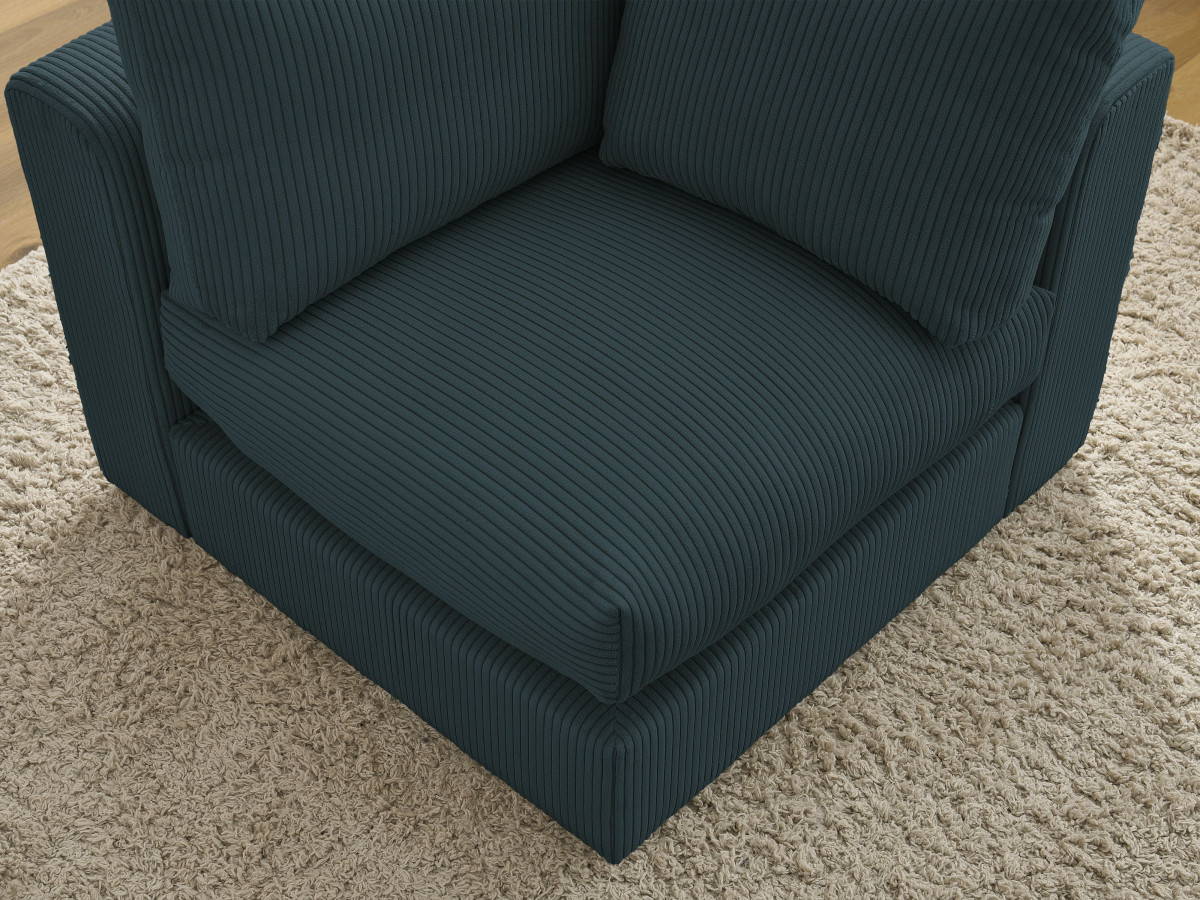 Canapé d'angle fixe EVEREST tissu chiné - Orange - Angle droit - 10 coussins
