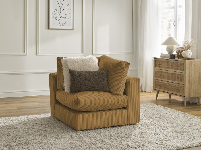 Angle pour canapé modulable PARIS velours côtelé