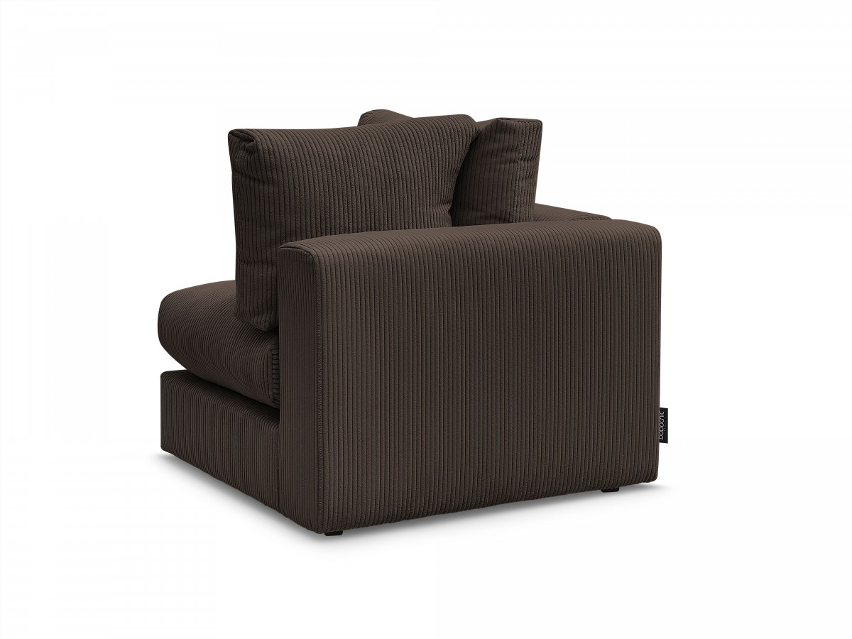 Canapé d'angle fixe EVEREST tissu chiné - Orange - Angle droit - 10 coussins