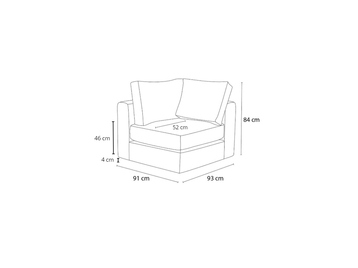 Canapé d'angle fixe EVEREST tissu chiné - Orange - Angle droit - 10 coussins