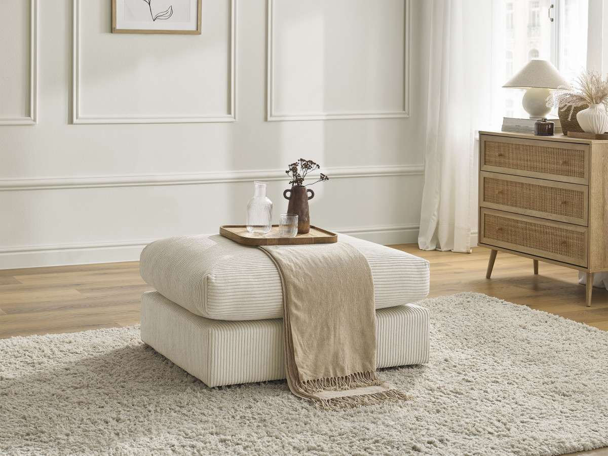 Pouf pour canapé modulable PARIS velours côtelé