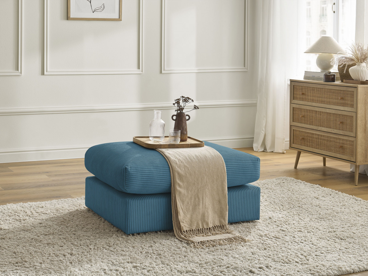 Pouf ultra moelleux PARIS velours côtelé