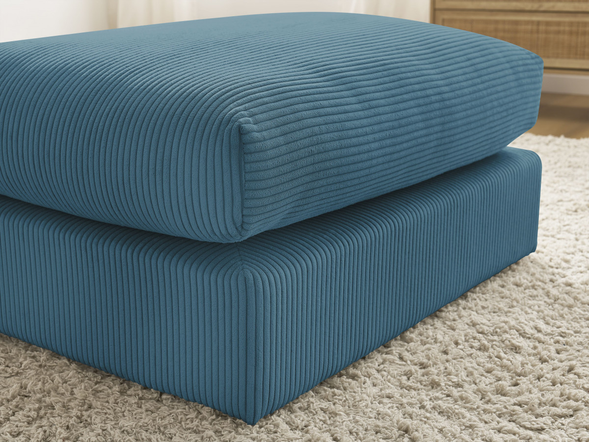 Canapé d'angle fixe EVEREST tissu chiné - Orange - Angle droit - 10 coussins