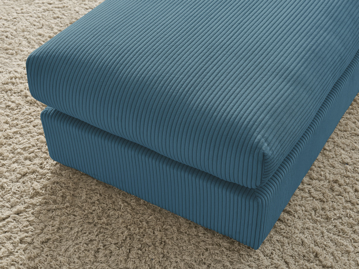 Canapé d'angle fixe EVEREST tissu chiné - Orange - Angle droit - 10 coussins