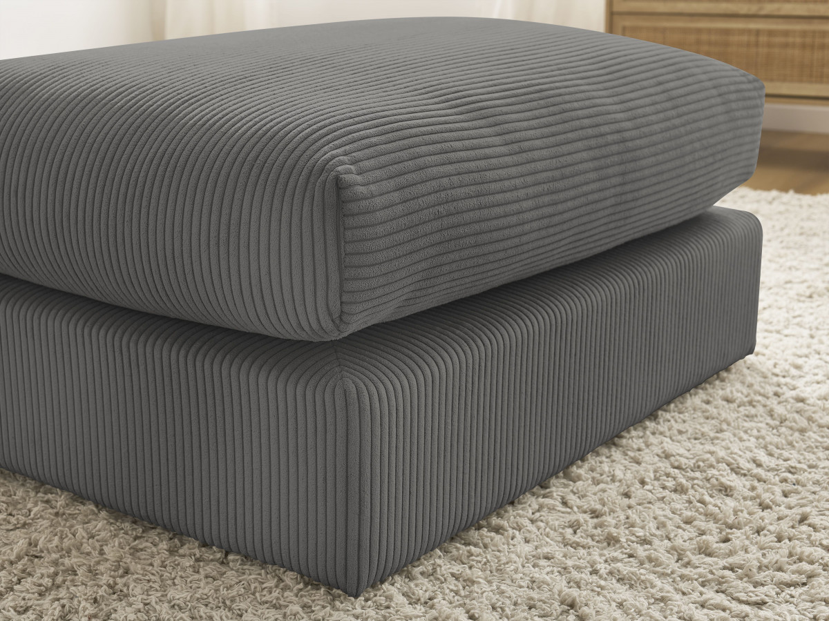 Canapé d'angle fixe EVEREST tissu chiné - Orange - Angle droit - 10 coussins