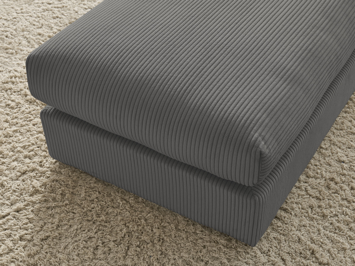 Canapé d'angle fixe EVEREST tissu chiné - Orange - Angle droit - 10 coussins