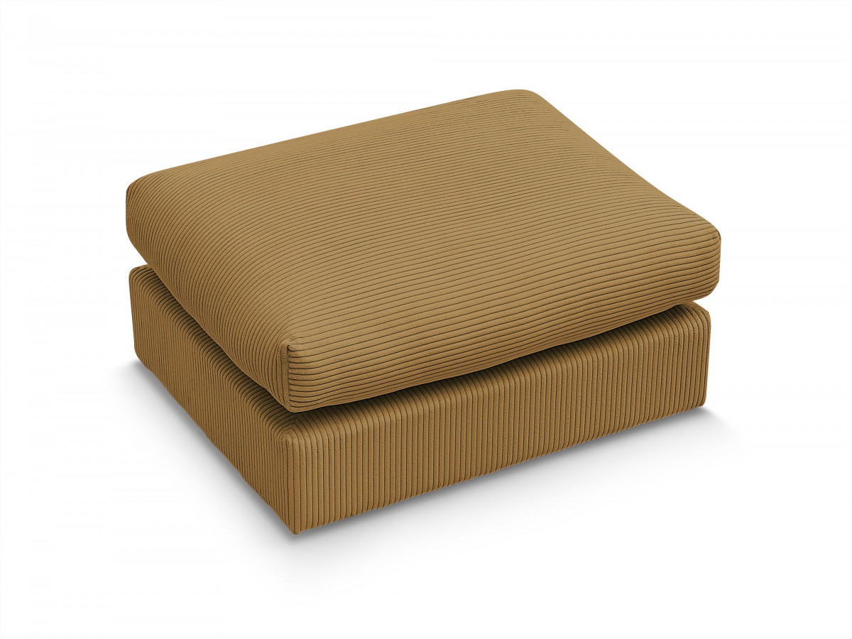 Canapé d'angle fixe EVEREST tissu chiné - Orange - Angle droit - 10 coussins