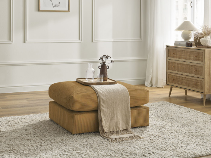 Pouf ultra moelleux PARIS velours côtelé