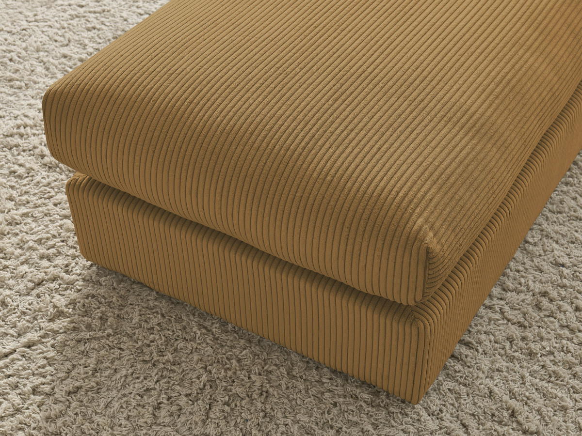 Canapé d'angle fixe EVEREST tissu chiné - Orange - Angle droit - 10 coussins