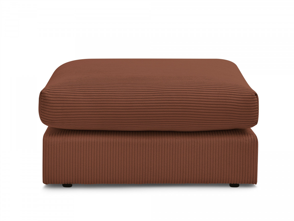 Canapé d'angle fixe EVEREST tissu chiné - Orange - Angle droit - 10 coussins