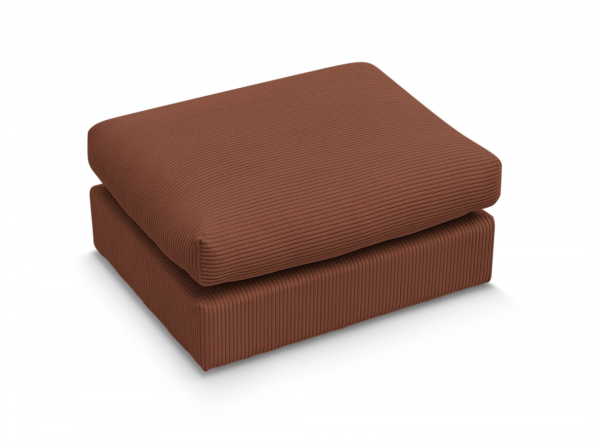 Canapé d'angle fixe EVEREST tissu chiné - Orange - Angle droit - 10 coussins