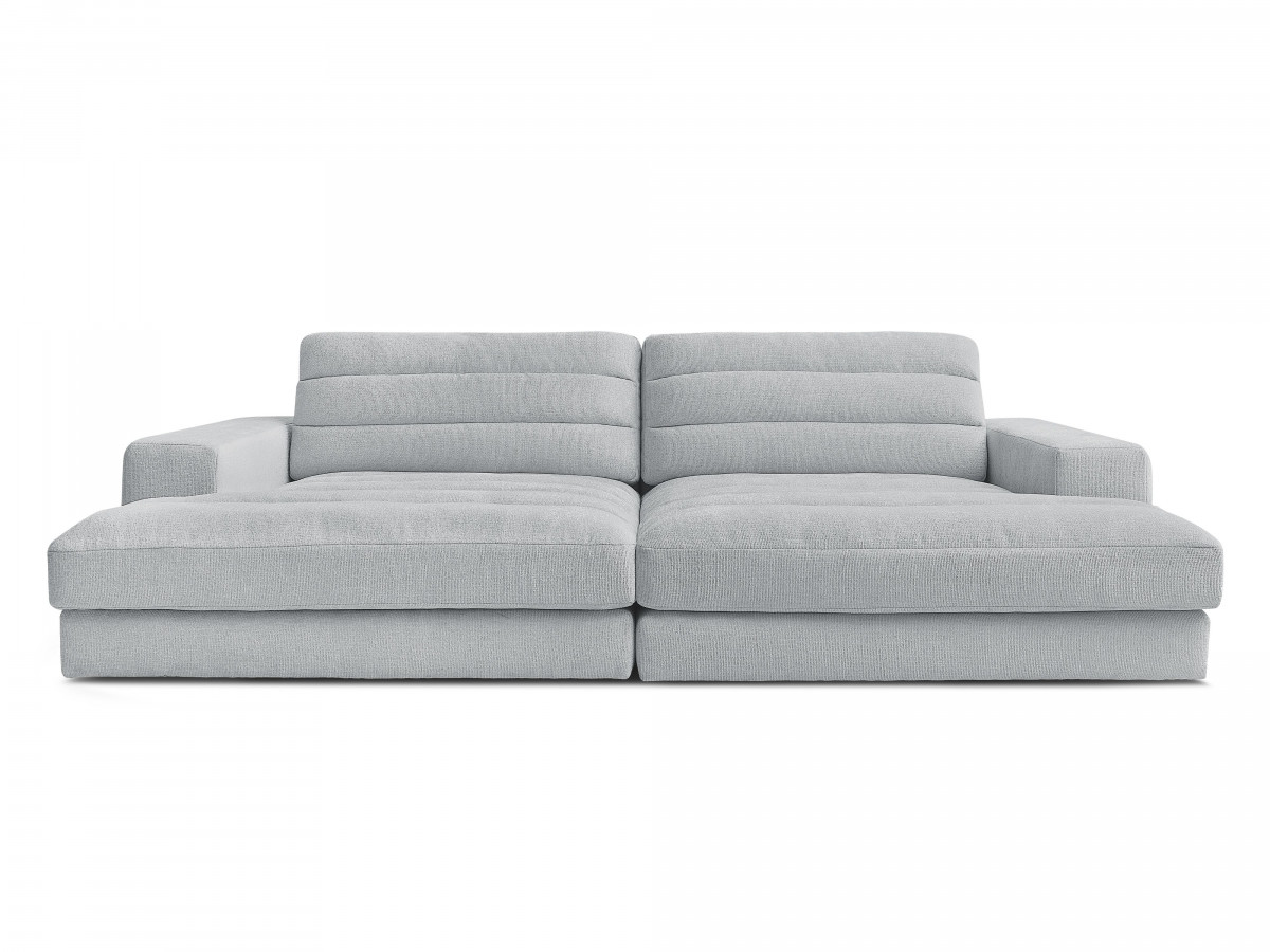 Canapé droit fixe 4 places SIERRA assise profonde tissu texturé