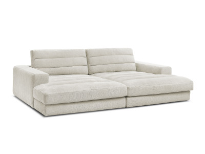 Canapé droit fixe 4 places SIERRA assise profonde tissu texturé