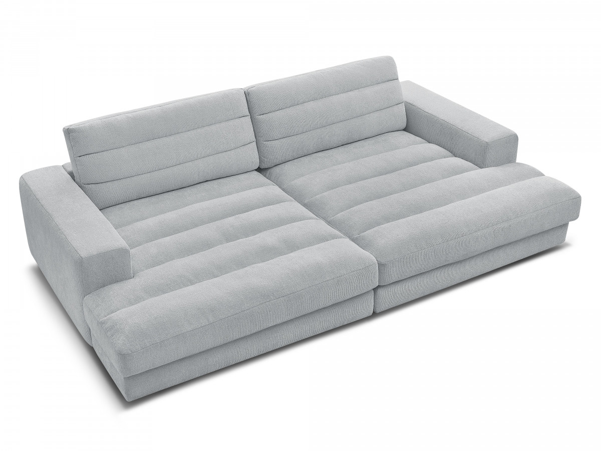 Canapé droit fixe 4 places SIERRA assise profonde tissu texturé