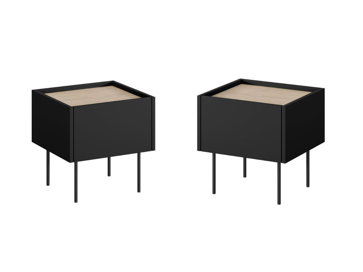 Lot de 2 chevets 1 tiroir ATLAS noir — vue 4