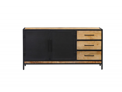 Buffet 2 portes 160 cm BEAUBOURG bois massif de manguier