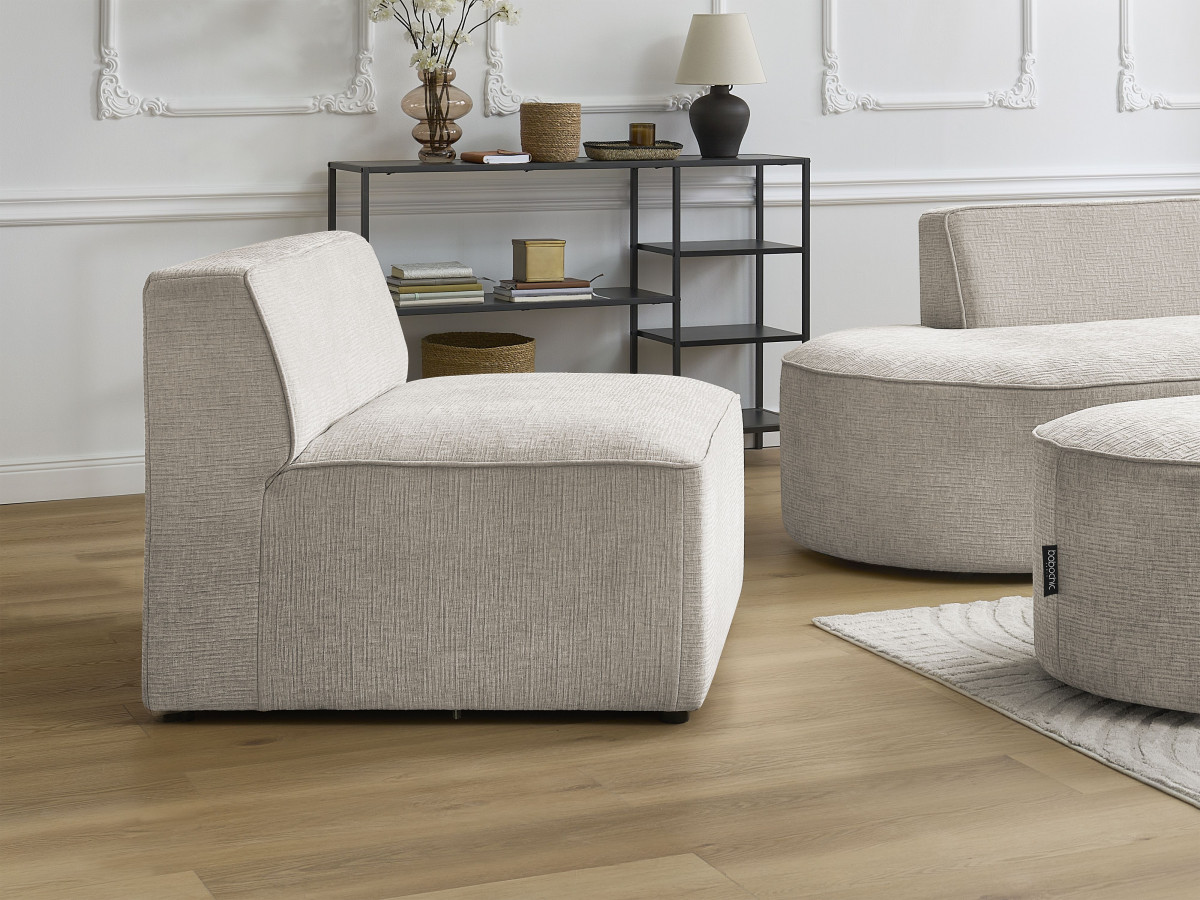 Chauffeuse 1 place pour canapé modulable ROUSSEAU tissu texturé