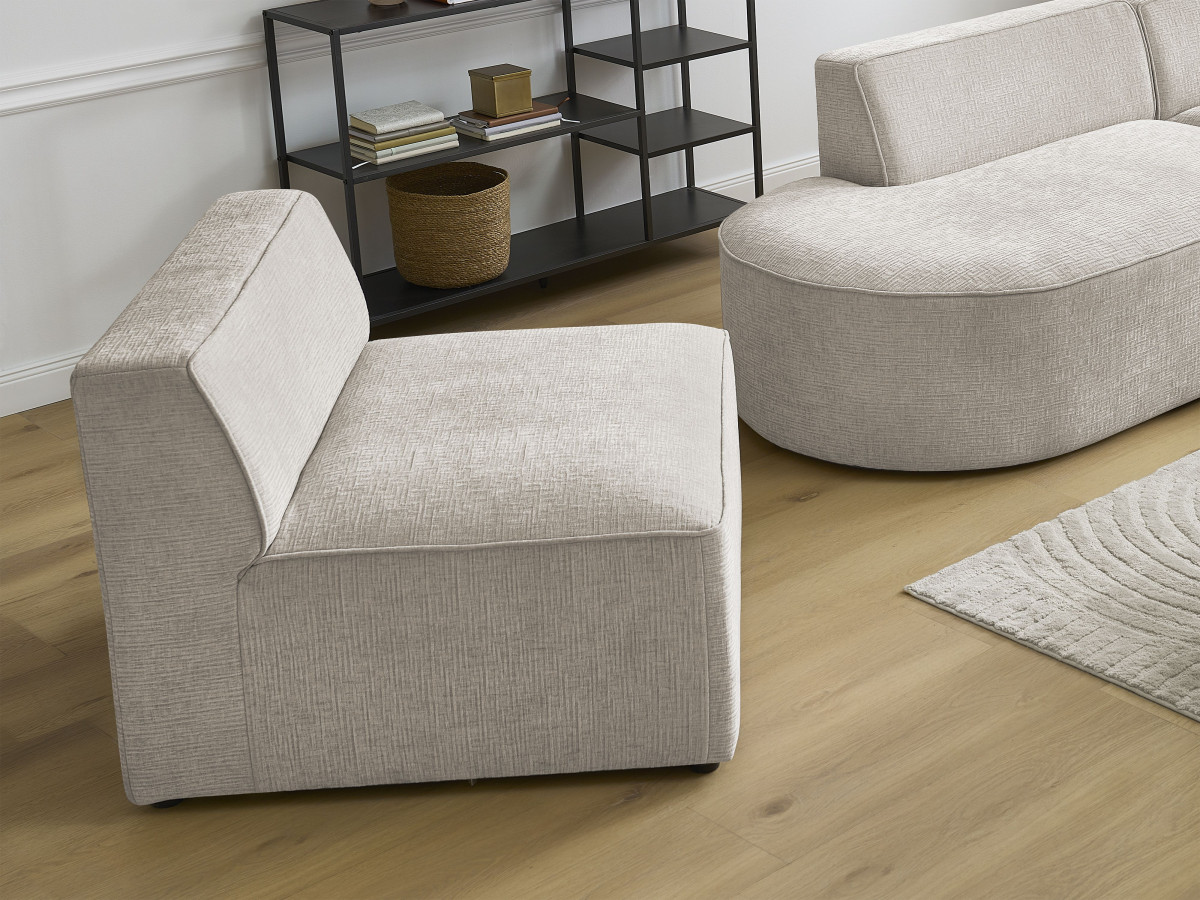 Chauffeuse 1 place pour canapé modulable ROUSSEAU tissu texturé