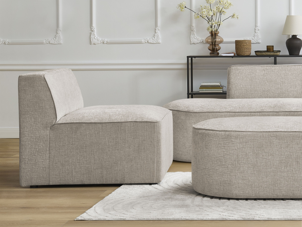 Chauffeuse 1 place pour canapé modulable ROUSSEAU tissu texturé