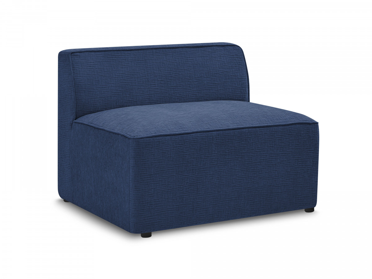 1-zitsfauteuil voor modulaire bank rousseau in structuurstof gekleurd donkerblauw