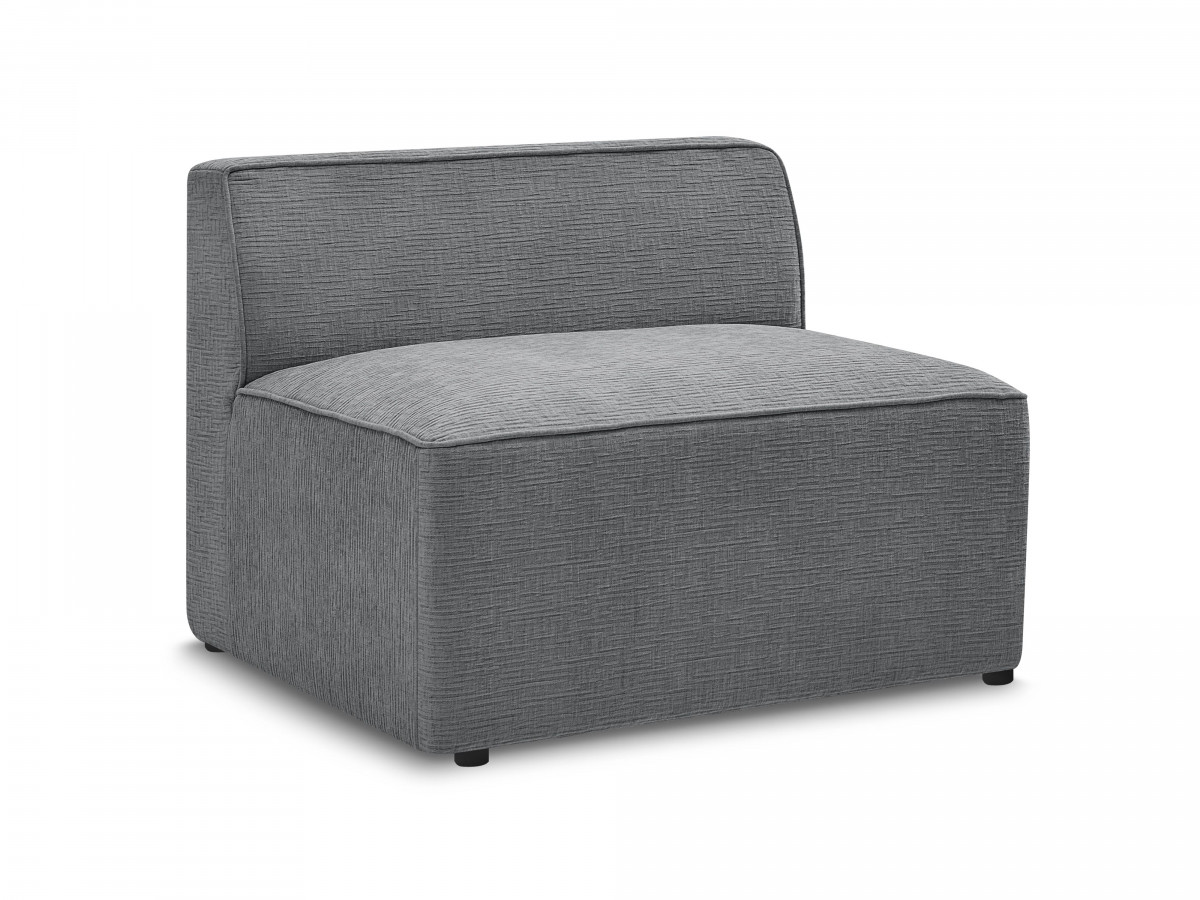 1-zitsfauteuil voor modulaire bank rousseau in structuurstof gekleurd donkergrijs