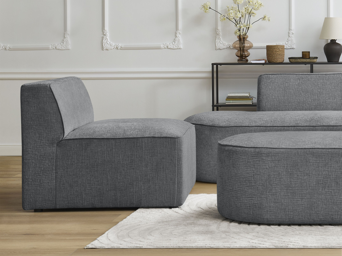 Chauffeuse 1 place pour canapé modulable ROUSSEAU tissu texturé